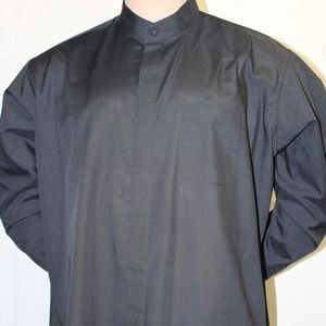 D'amante Men's Black Long Sleeve Dress Shirt